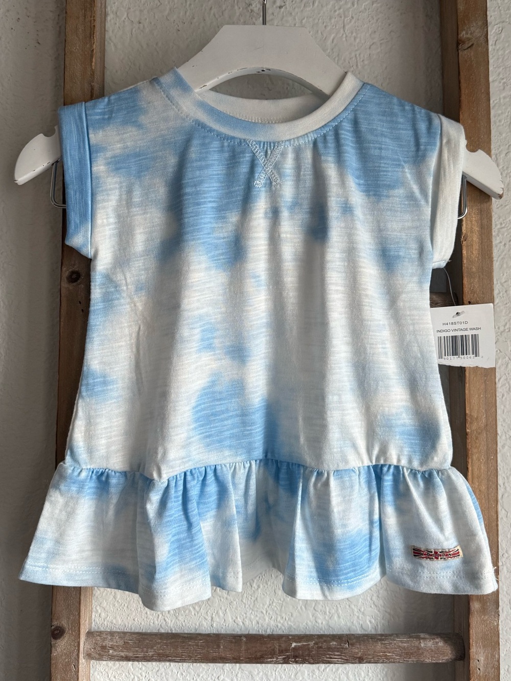 Hudson Jeans Indigo Vintage Wash Tye Dye Peplum Top NWT girls sz: 3T
